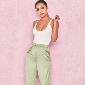 House Of CB WHITE RIBBED BANDAGE BODYSUIT- Small- NWT